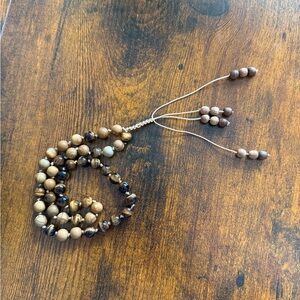 Tiger eye and petrified wood mala